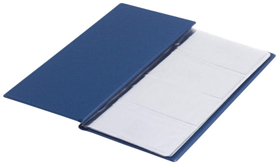 Визитница на 96 визиток, винил., темно-син. BuroMax - фото 1