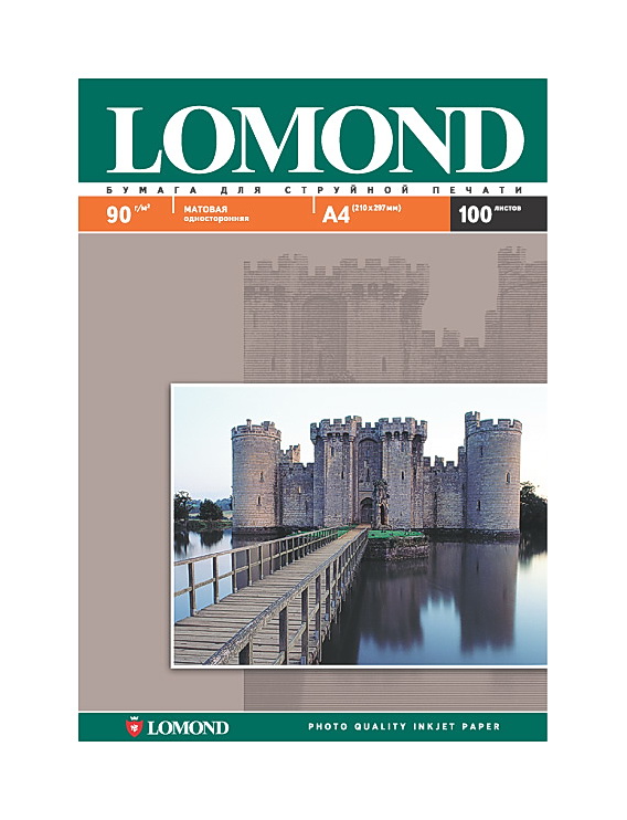 Фотобумага матовая А4, 90гр./м2., 100листов Lomond - фото 1