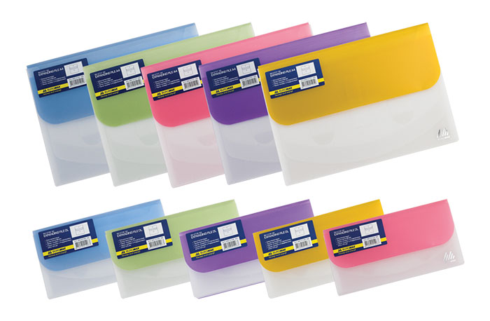 Папка-конверт на липучке А4 Travel на 4отд., полупрозр., ассорт. BuroMax - фото 3