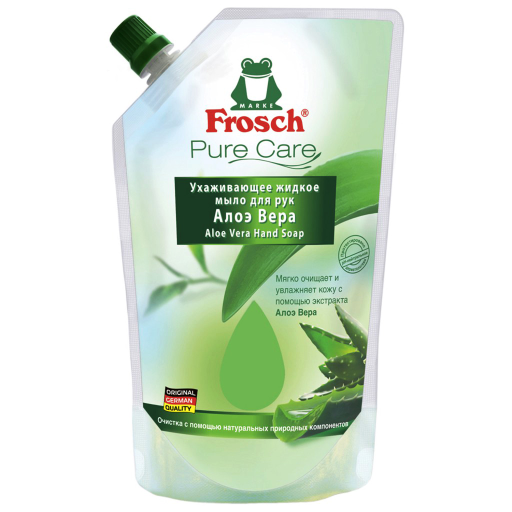 Мило рідке, 500мл. Алоє Вера, упаковка дойпак Frosch - фото 1