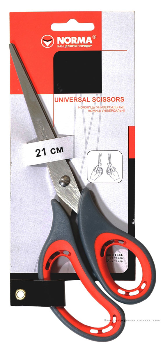 Ножиці 21см. з гумовими вставками NORMA - фото 1