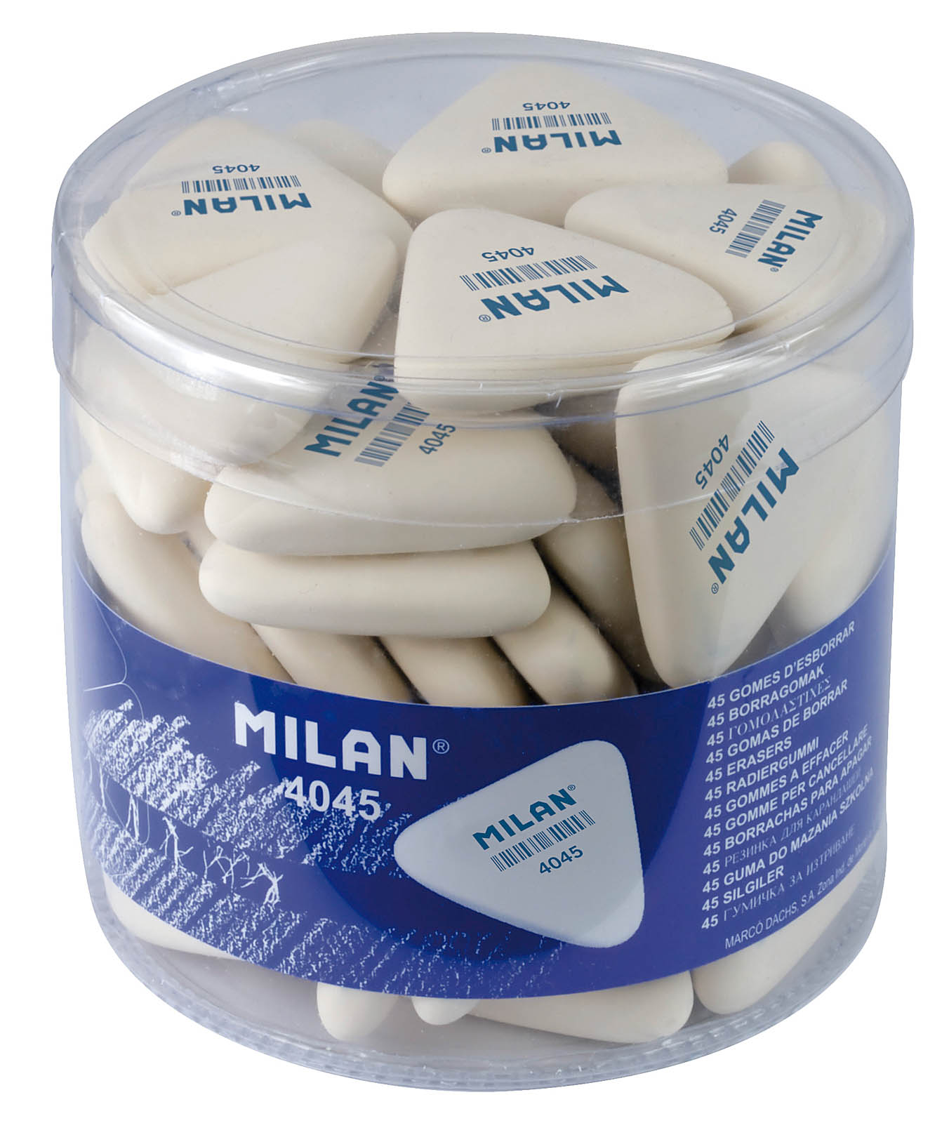 Гумка 4045, трикутна з м'якого синтетичного каучуку, середня, біл. MILAN - фото 2