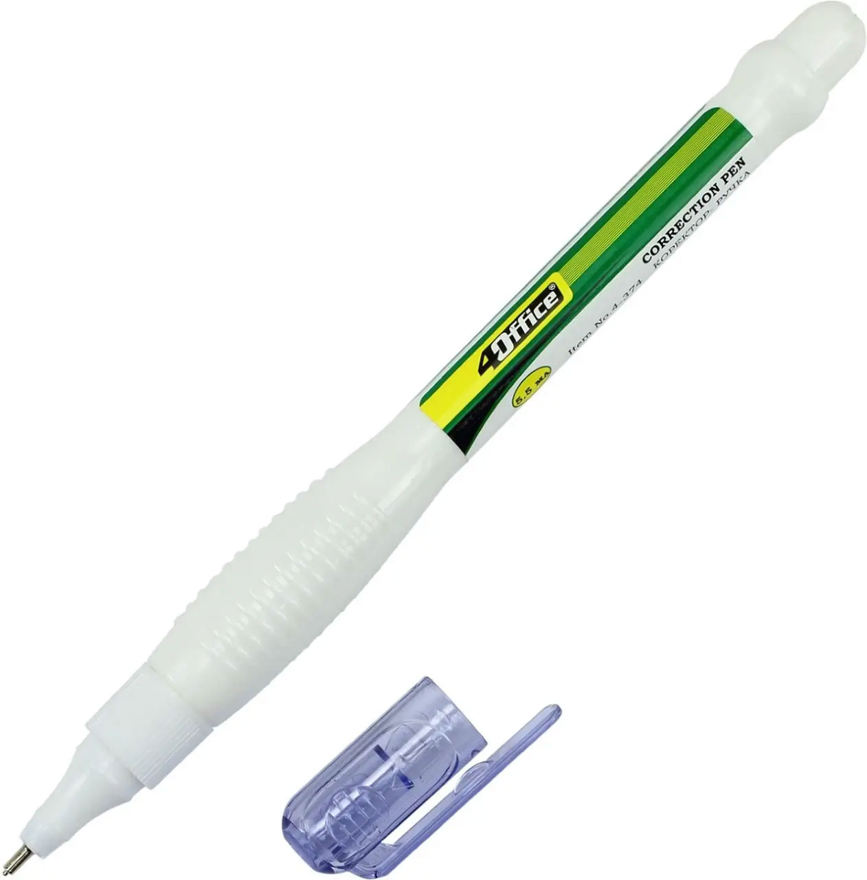 Корректор-ручка 5,5мл.,  металлический наконечник 4Office - фото 1