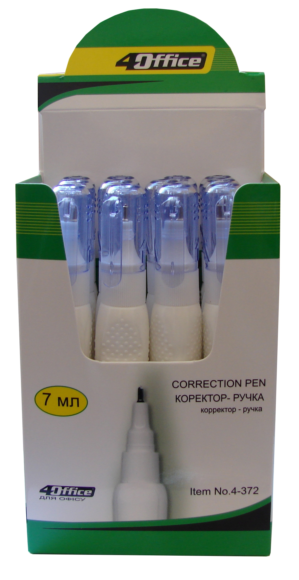 Коректор-ручка металевий корегуючий вузол, 7мл. 4Office - фото 1