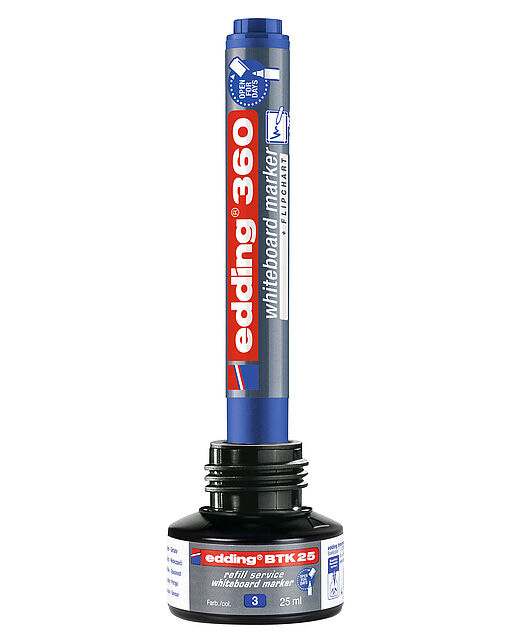 Чорнило для заправки маркерів для сухостиральних дощок BTK25, 25мл,, син. Edding - фото 1