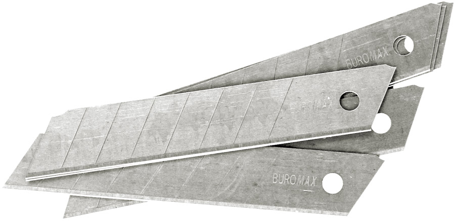 Лезвие сменное для канцелярского ножа 18мм., 10шт./уп. BuroMax - фото 1