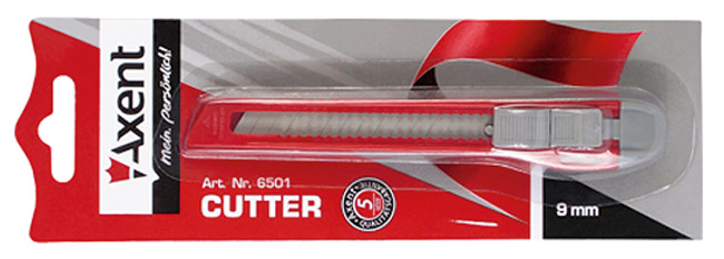 Ніж канцелярський 9мм., червоно-сірий, пластиковий Axent - фото 1