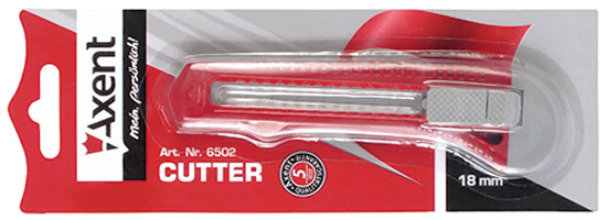 Нож канцелярский большой 18мм., пластиковый корпус, красно-серый Axent - фото 1