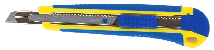 Нож канцелярский малый 9мм., металлическая направляющая, пласт. BuroMax - фото 1