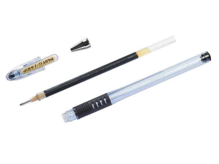 Гелева ручка G1 GRIP 0,5мм., корпус прозор., ст. чорн. Pilot - фото 2