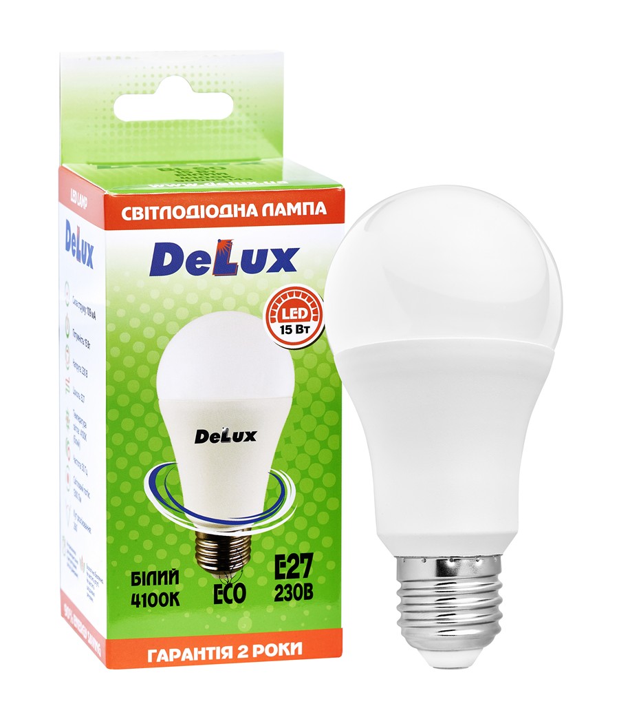 Лампа светодиодная LED Е27 BL60 15Вт. 4100К DeLux - фото 2