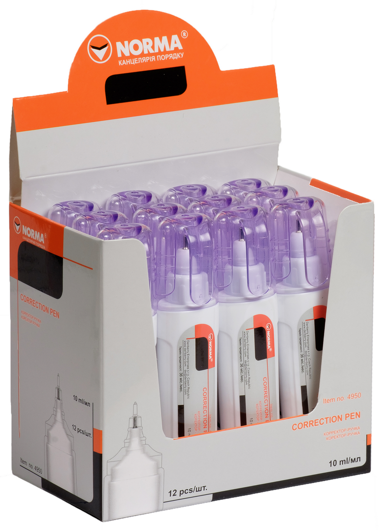 Коректор-ручка 10мл.,  металевий корегуючий вузол NORMA - фото 2