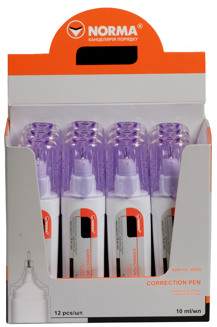 Коректор-ручка 10мл.,  металевий корегуючий вузол NORMA - фото 3