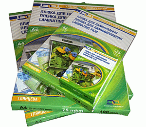 Плівка A4 216*303мм., 80мкм., глянцева, 100шт./уп. D&Art - фото 1