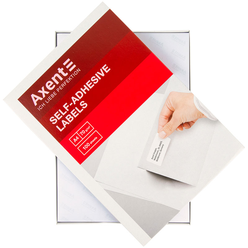 Наклейки (65) 38,1X21,2мм., 100л./уп., закруглённые края Axent - фото 2