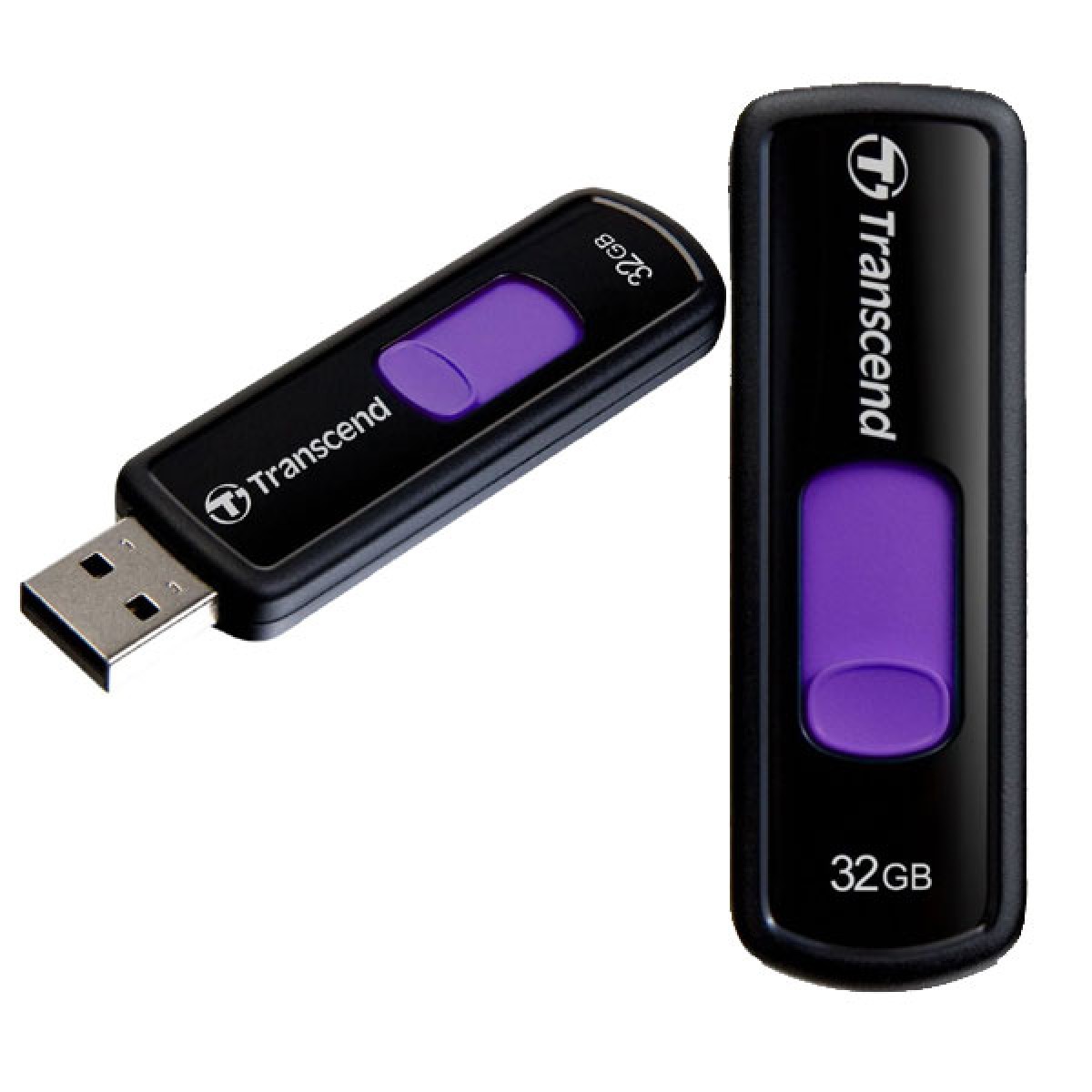Флеш-память USB 2.0 Flash Drive 32Gb JetFlash 500 слайдер, пластик, корпус черн. TRANSCEND - фото 1