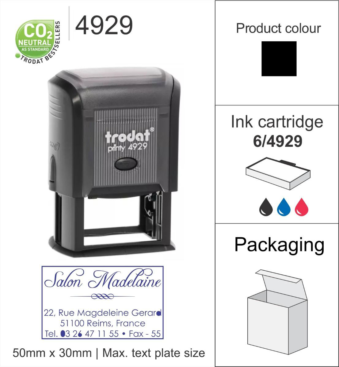 Штамп самонаборный 6-ти строчный 4929 Trodat - фото 3