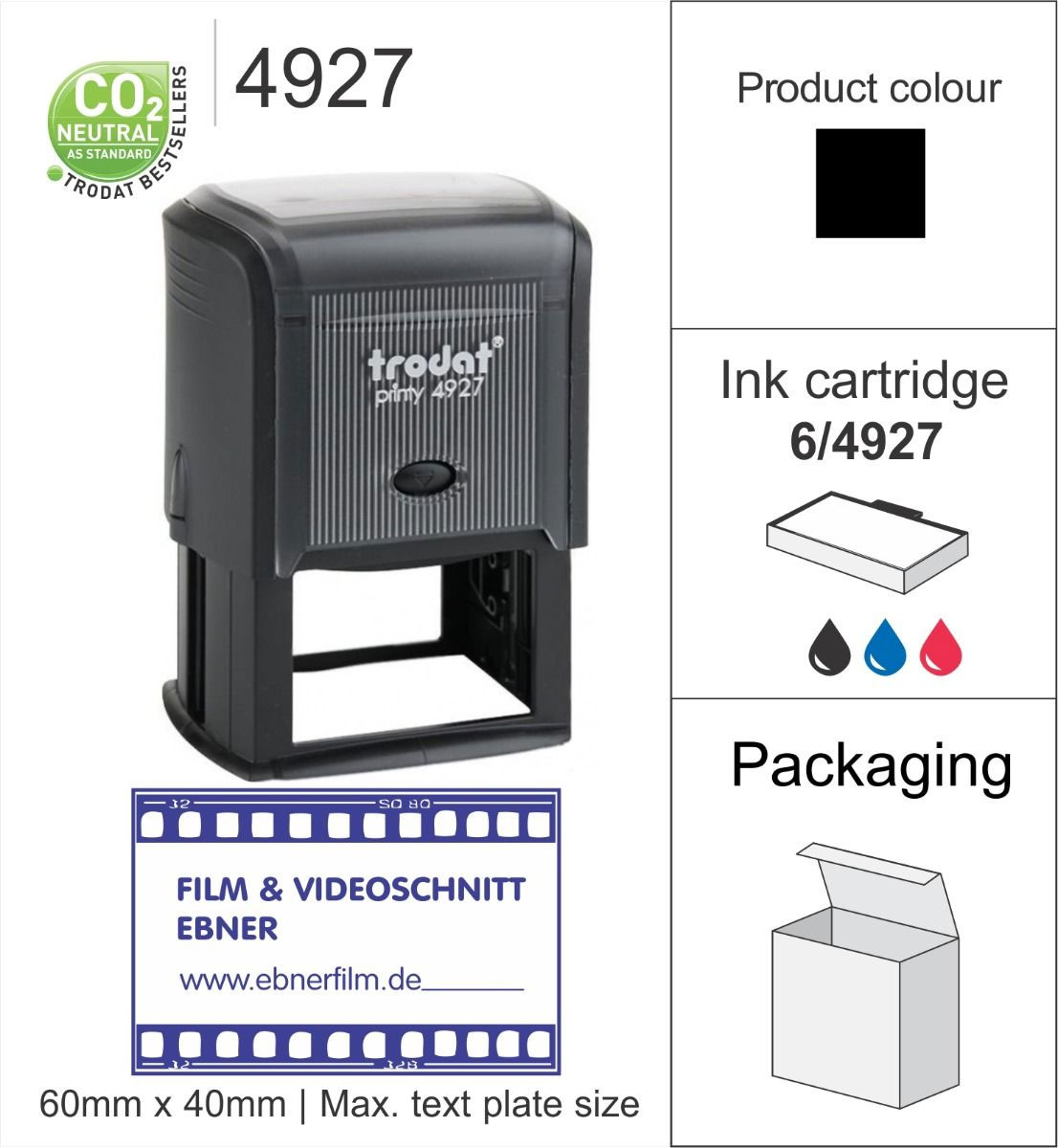 Штамп самонаборный 8-ми строчный 4927 Trodat - фото 4