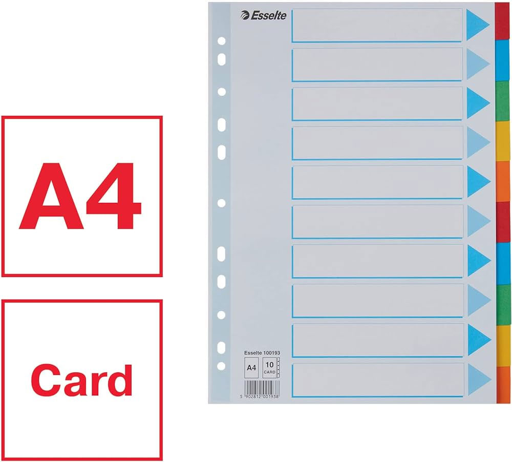 Разделитель страниц цветовой, 10 страниц (2х5 цветов), картон. Esselte - фото 2