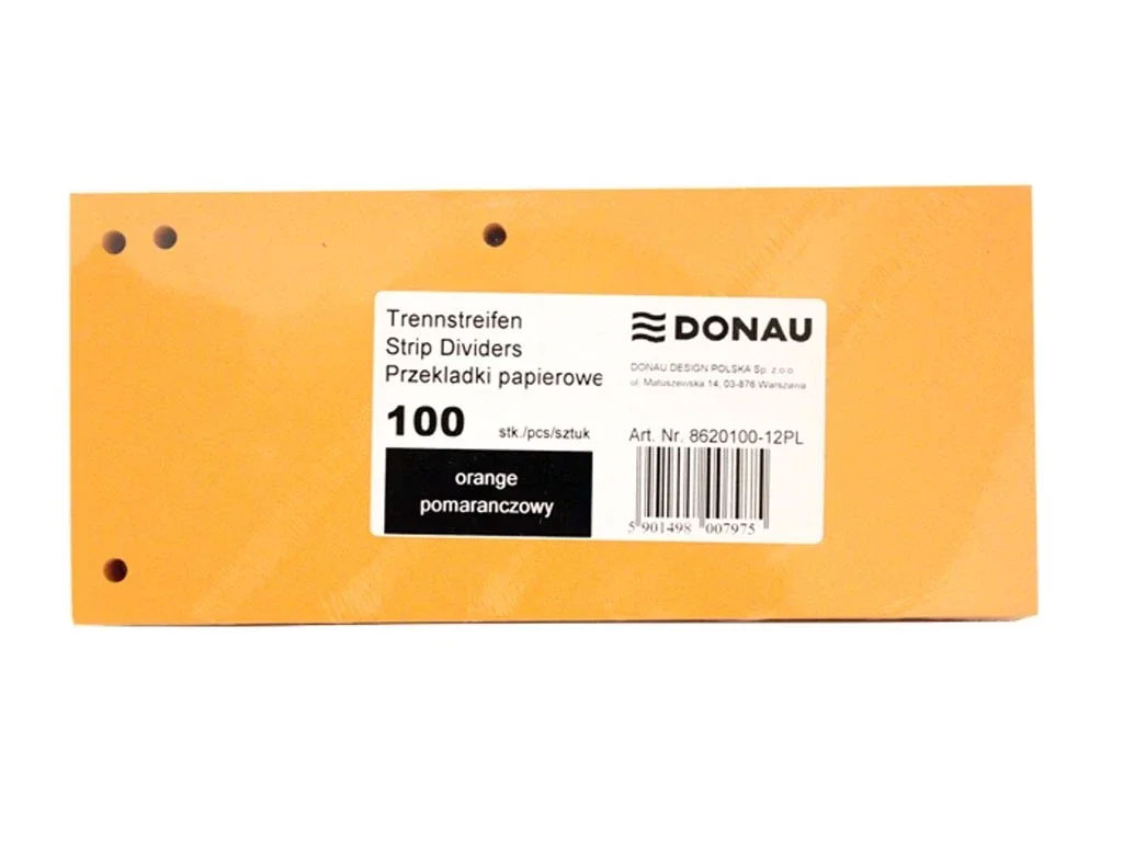 Розділюючі смуги картонні 105*230мм.,100шт, помаранч. DONAU - фото 2