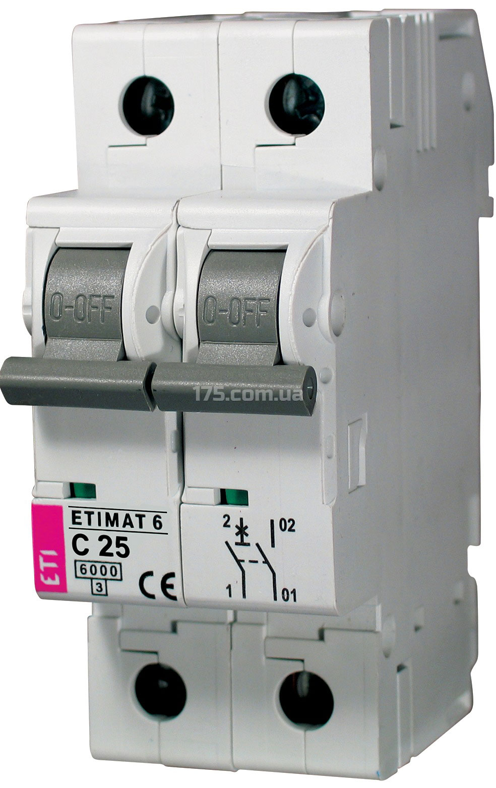 Автоматический выключатель ETIMAT 6 1p+N C 25А (6 kA) (2142518) ETI - фото 1