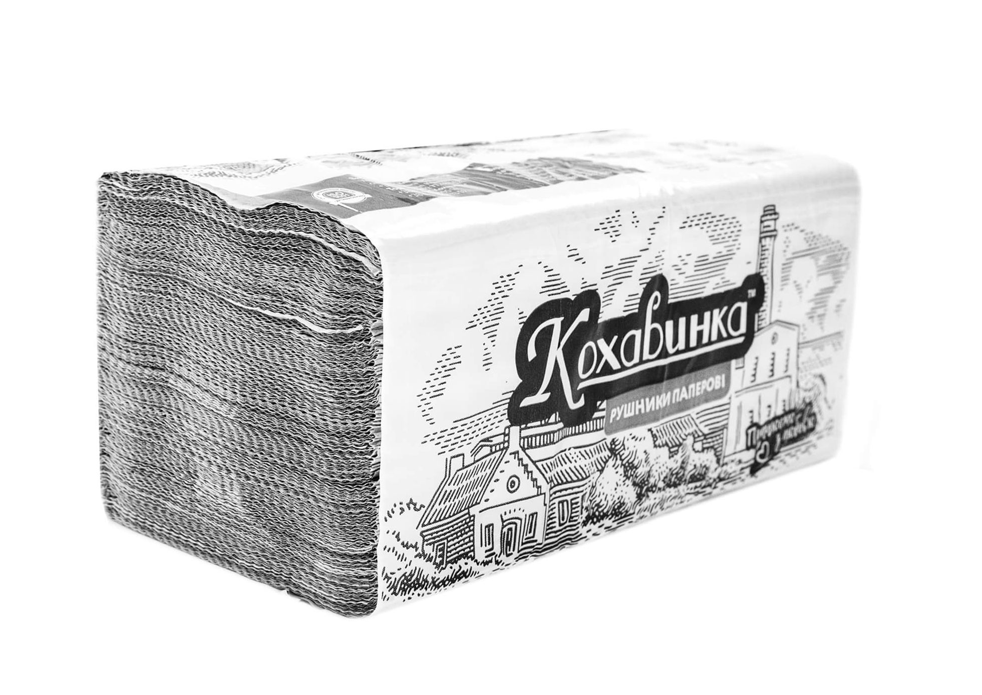 Полотенца листовые V (ZZ) -складки 1-сл., макул., 200 лист.(25*23см.), серый Кохавинка - фото 3