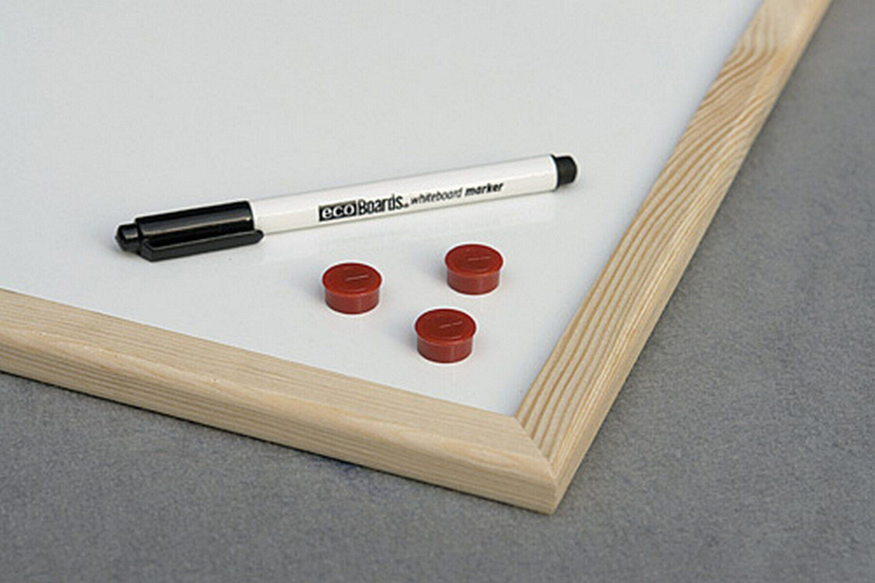 Дошка біла магнітна сухостиральна (сосна) 80*120см., дерев'яна рамка, 2x3 - фото 2