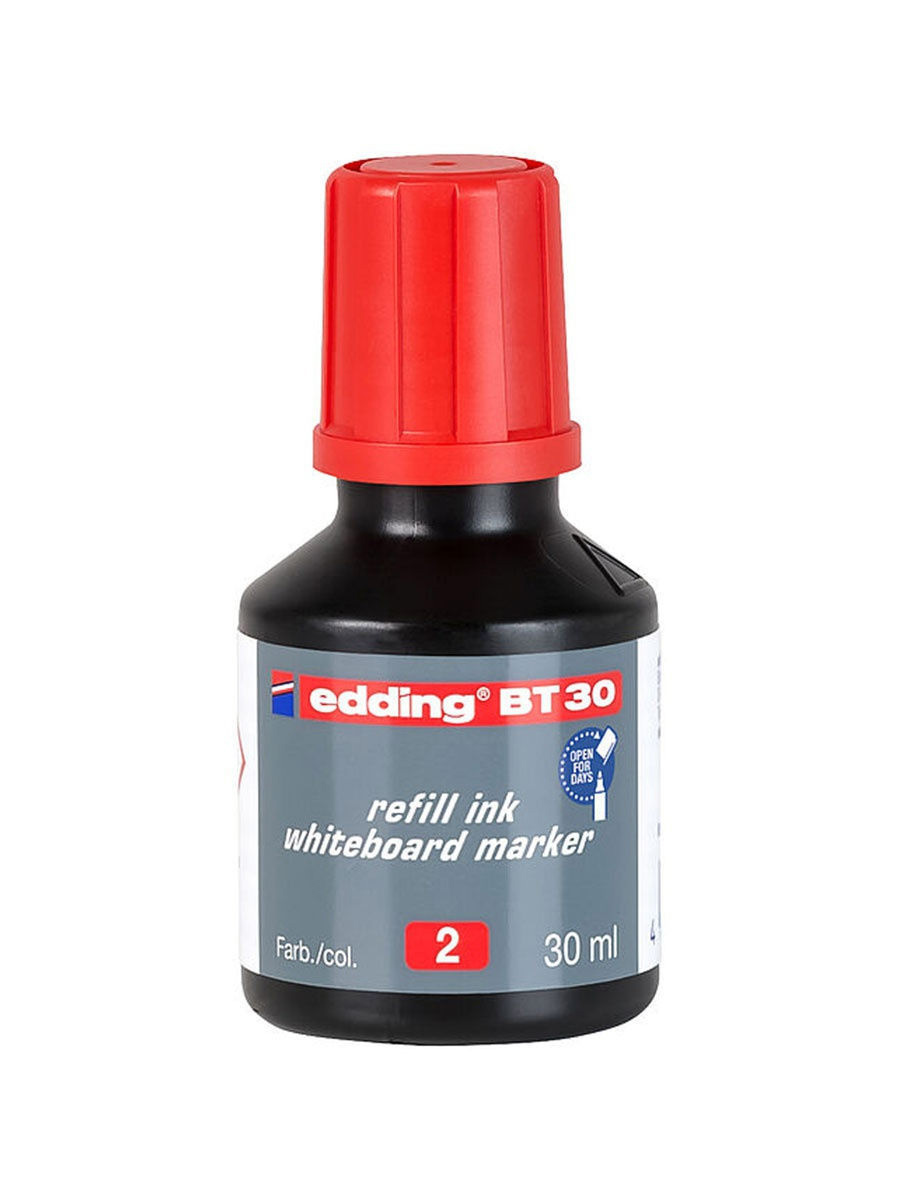 Чорнило для заправки маркерів для сухостиральних дощок BT30, 30мл,, черв. Edding - фото 1