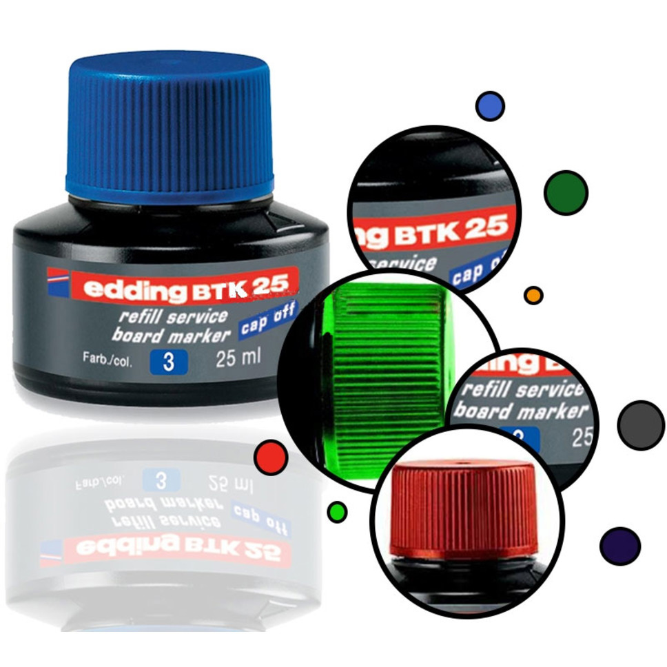 Чорнило для заправки маркерів для сухостиральних дощок BTK25, 25мл,, син. Edding - фото 2