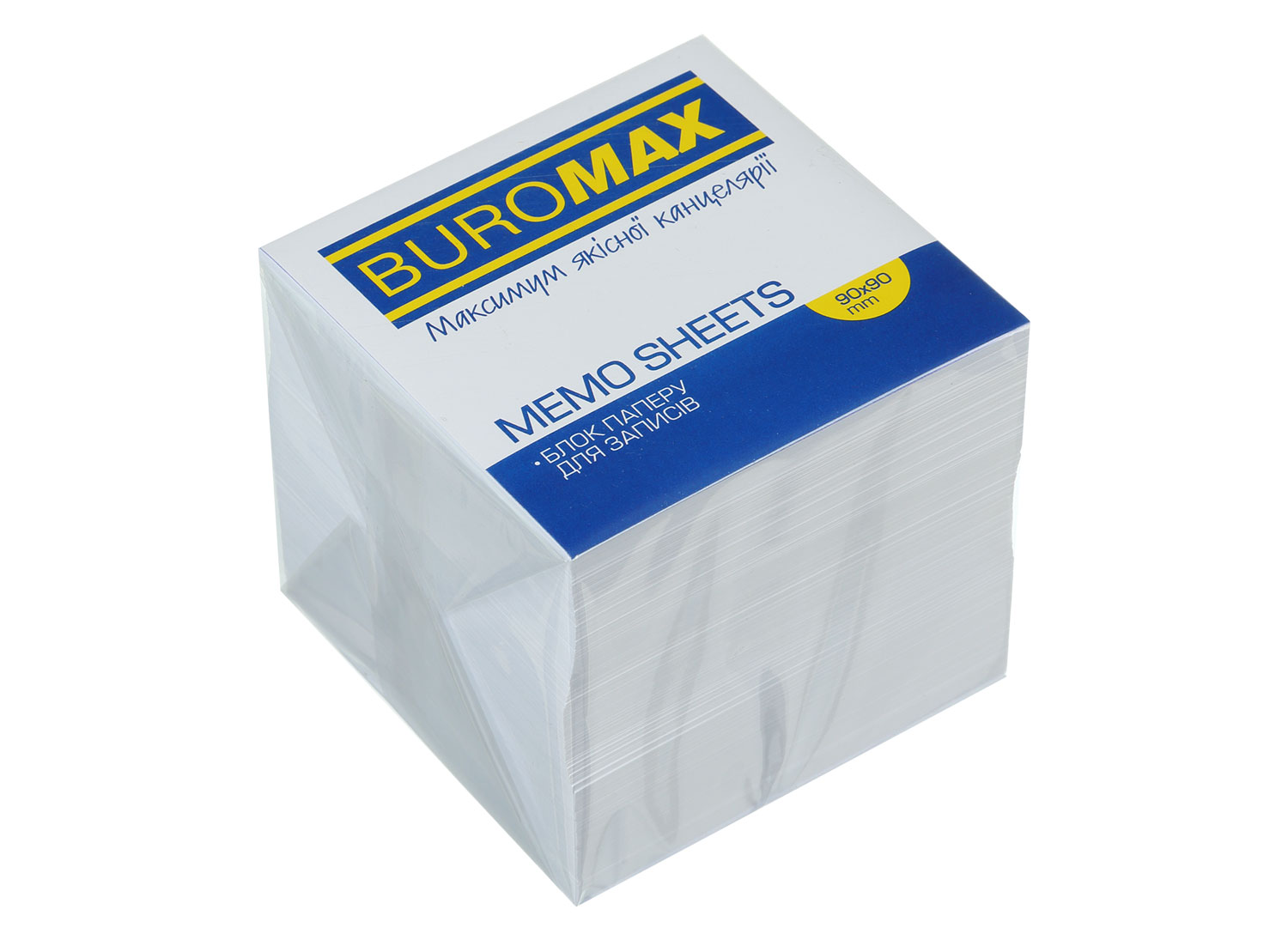 Блок для запису неклеєний 90*90*90мм., біл. BuroMax - фото 1