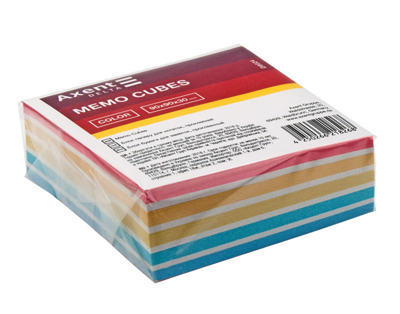 Блок для запису клеєний 90*90*30мм., Delta (D8024) Сolor Axent - фото 1