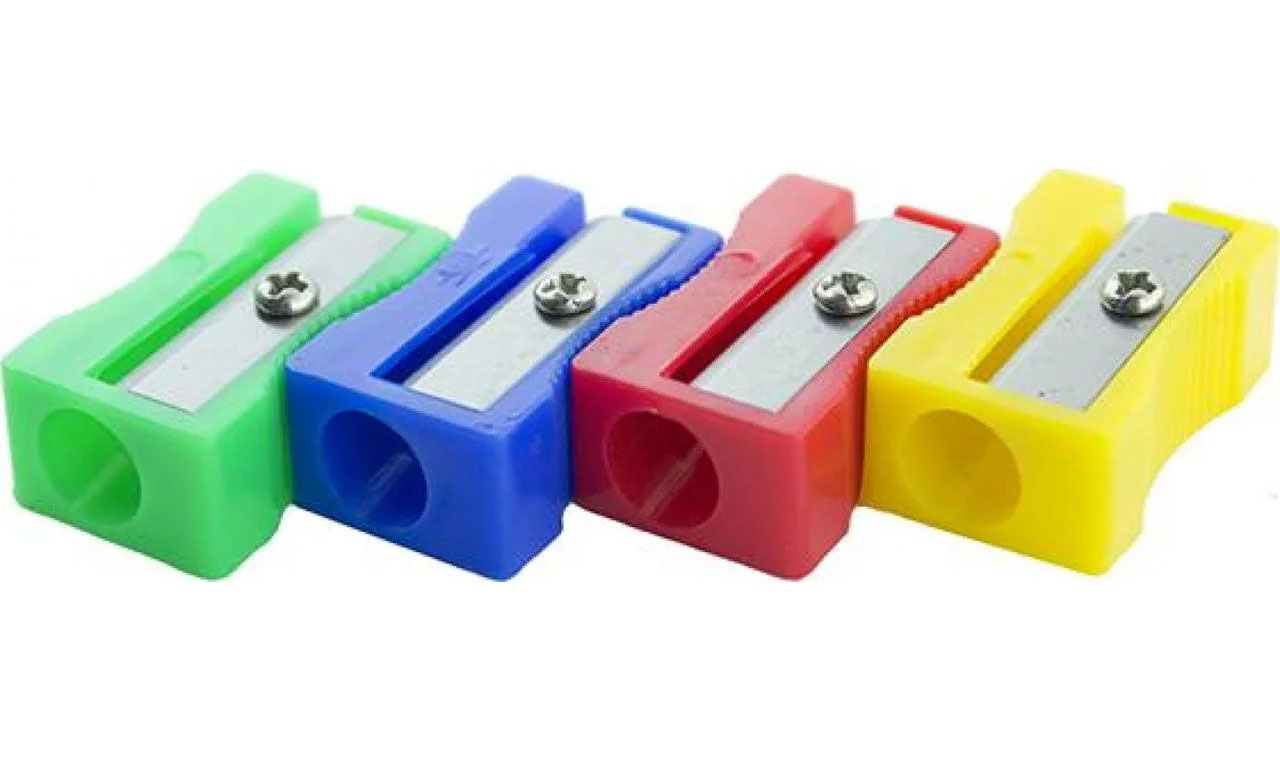 Точилка без контейнера, пластикова, прямокутна, асорті 4Office - фото 1