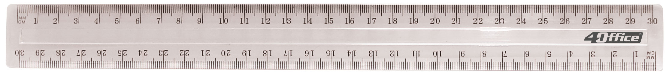 Линейка пластиковая 30см, прозр. 4Office - фото 3