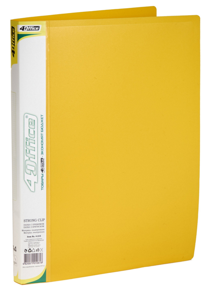 Папка с боковым прижимом А4, 18мм., пластик, ассорт. 4Office - фото 1
