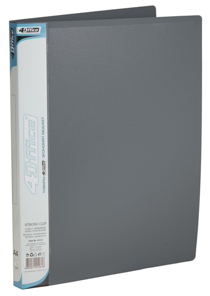 Папка с боковым прижимом А4, 18мм., пластик, ассорт. 4Office - фото 4