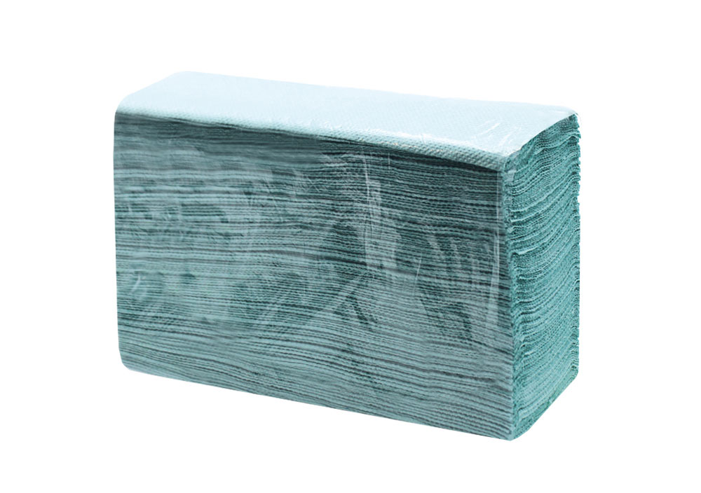 Рушники V (ZZ)-складки. 1-шар., 22,5*22,5см., 200шт., макул., Basic, зелен. Tischa Papier - фото 2