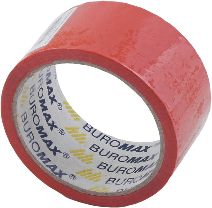 Клейка стрічка пакувальна 48мм.*35м (38,3ярд), 40мкм, черв. BuroMax - фото 1