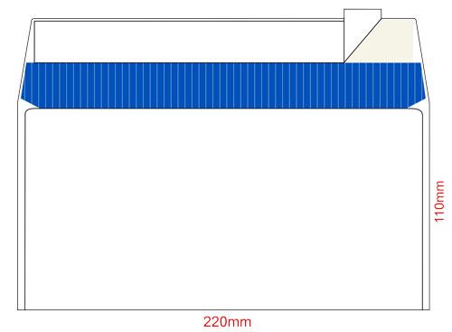 Конверт E65 (110х220) відривна стрічка, фон, 80г/м2 100шт/уп. Optimail - фото 1
