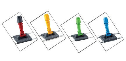 Держатель плоского мопа 40см., пластиковый со стальными дугами, для сухой уборки, серый Uctem - фото 3