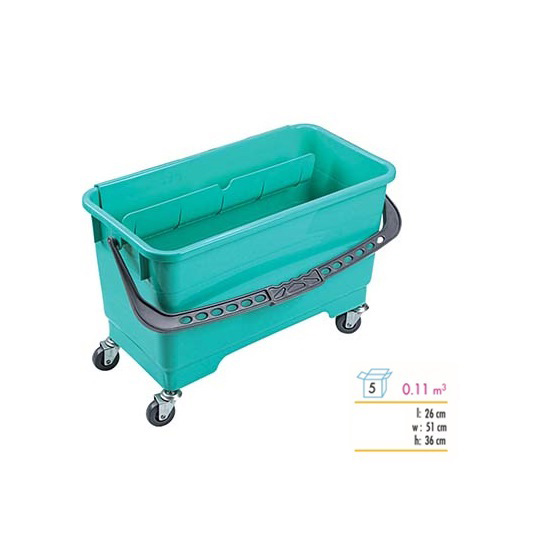 Ведро прямоугольное 20л., на колесиках, с встроенным отжимом, пластик, бирюз. Uctem - фото 2