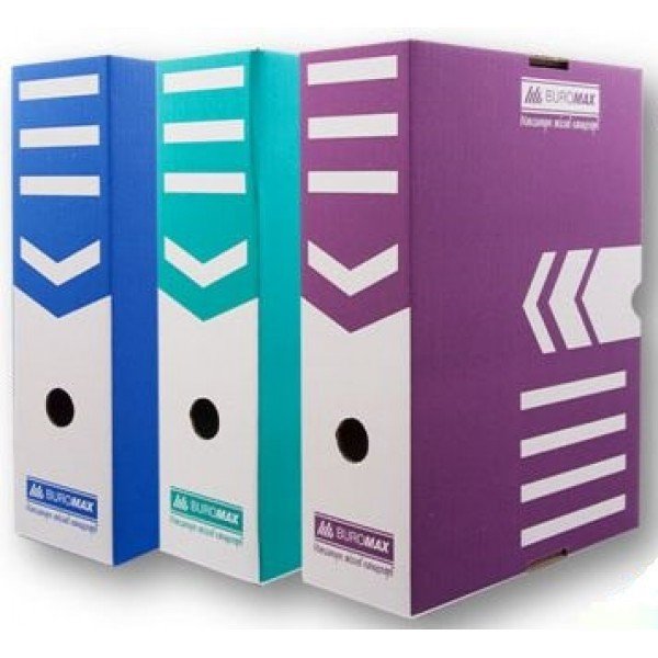 Коробка архівна А4 100мм., фіолет. BuroMax - фото 1