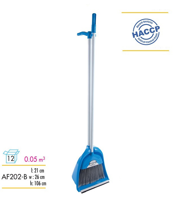 Набор для уборки помещений: щетка с длинной ручкой и совок для мусора, AF202, син. Uctem - фото 5