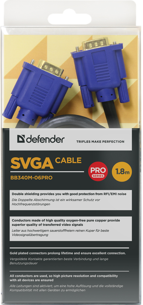Кабель SVGA BB340M-06PRO HDDB15 M-M, 1.8м. Defender - фото 2