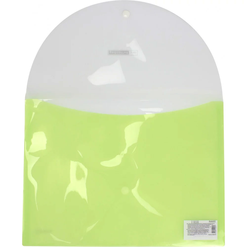 Папка-конверт на кнопці, А4, матова, поліпропілен 180мкм., асорті Axent - фото 2