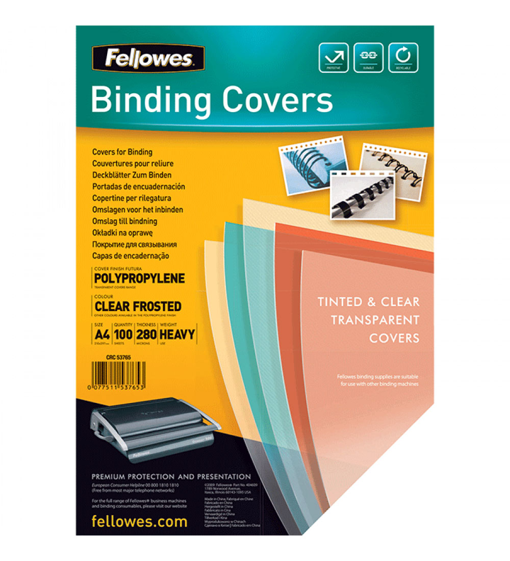 Обложки Transpar 280мк., 100шт./уп., дымч. FELLOWES - фото 1