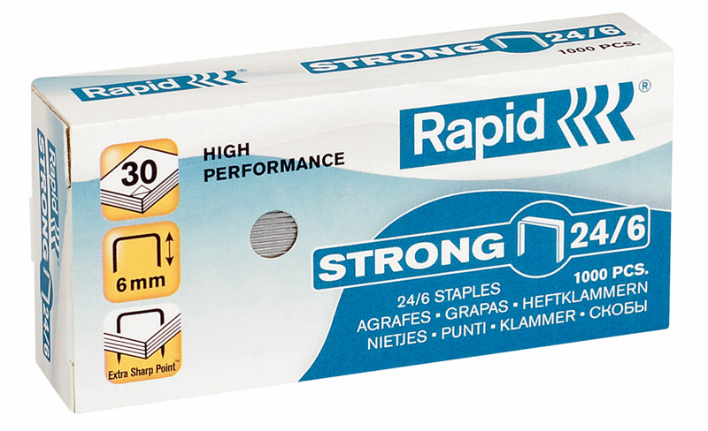 Скобы для степлера 24/6 Strong (усиленная), 1000шт./уп. Rapid - фото 3