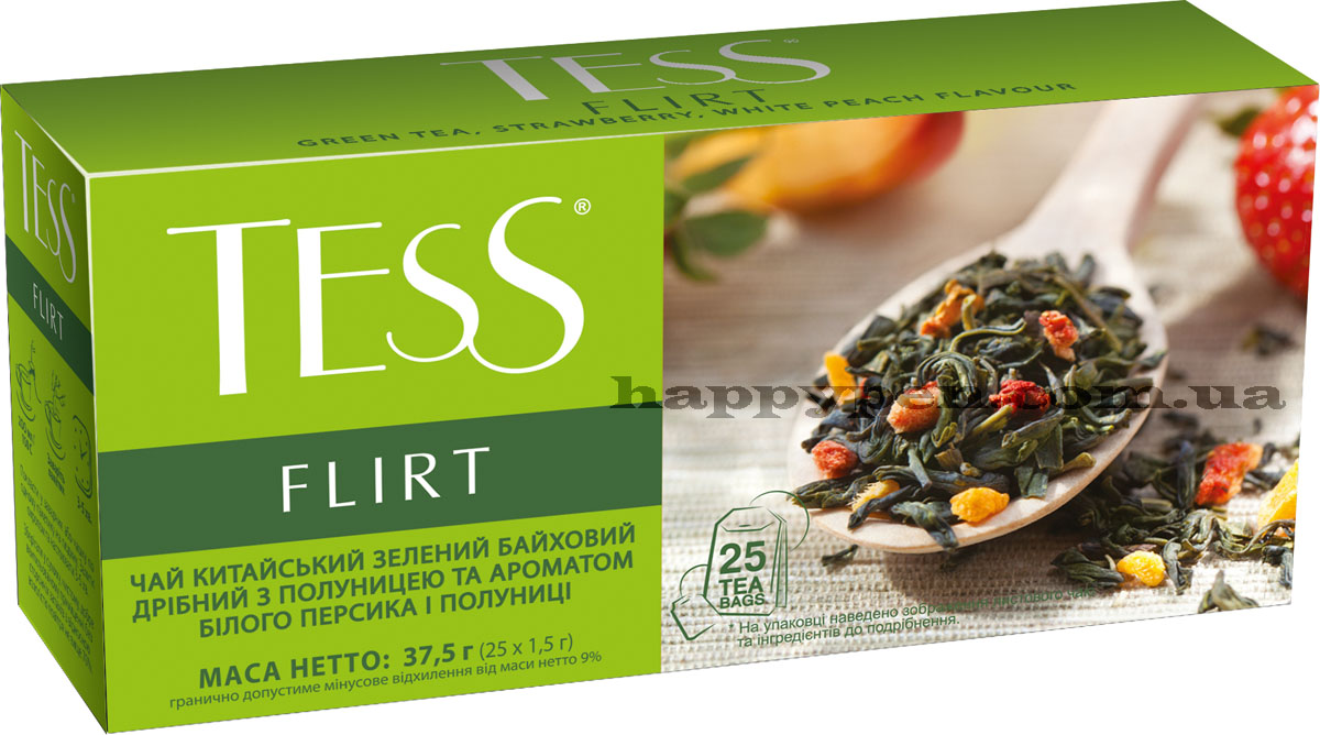 Чай зеленый ароматизированный Flirt, 25пак. по 1,5г. Tess - фото 1