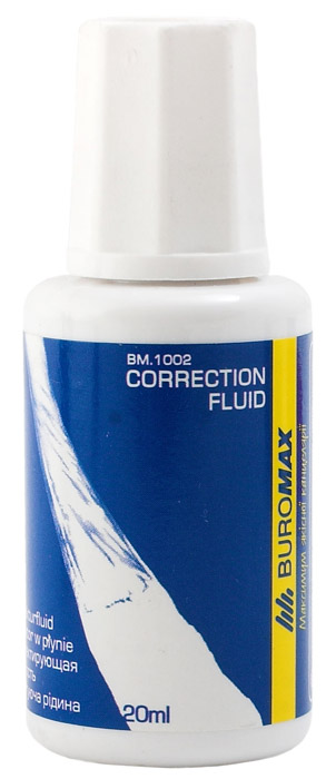 Коректор 20мл, з пензликом, на масляній основі BuroMax - фото 2