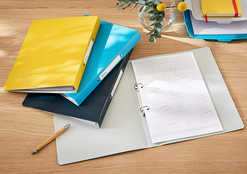 Папка А4, 25см., 2кільця, Leitz Cosy, сірий LEITZ - фото 4