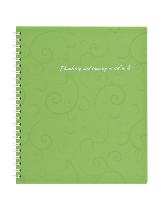 Тетрадь на спирали В5, 80л., клетка, Barocco, пластик. обложка, салат. BuroMax - фото 1